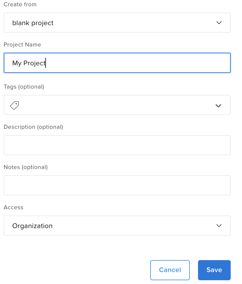Create a Project UI