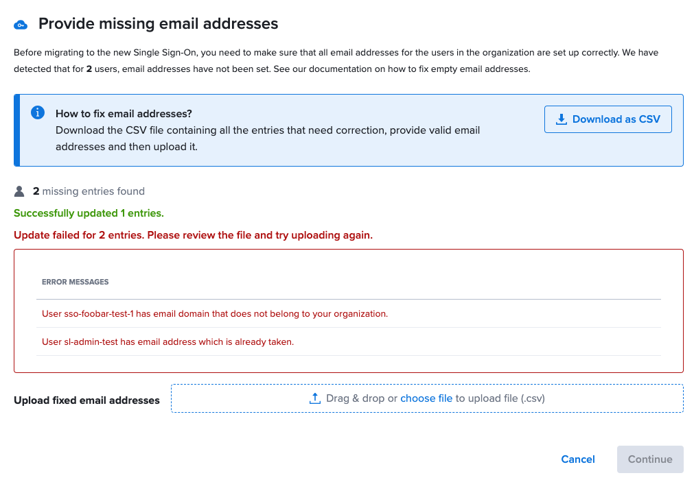 Missing Email Addresses Validation