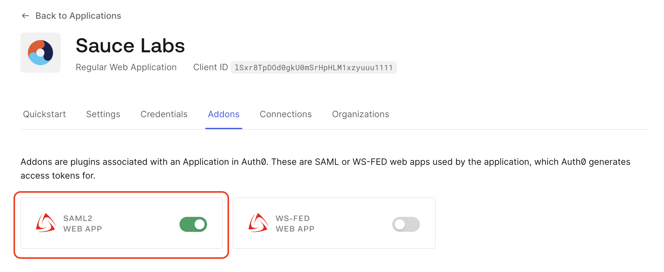 Auth0: Edit SAML App
