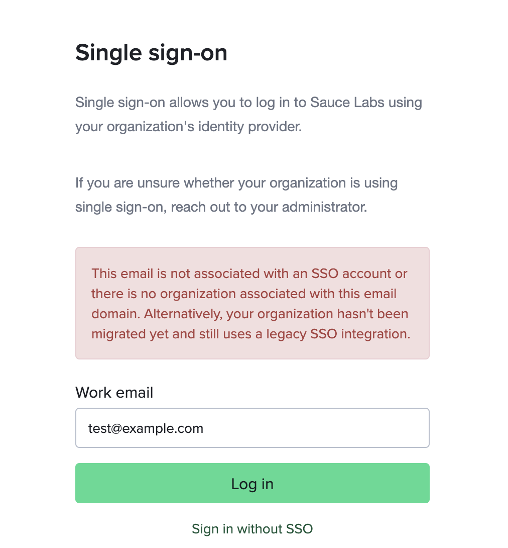 SP-initiated SSO email error