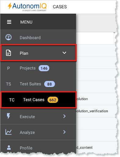 Navigating to the test case tagging page