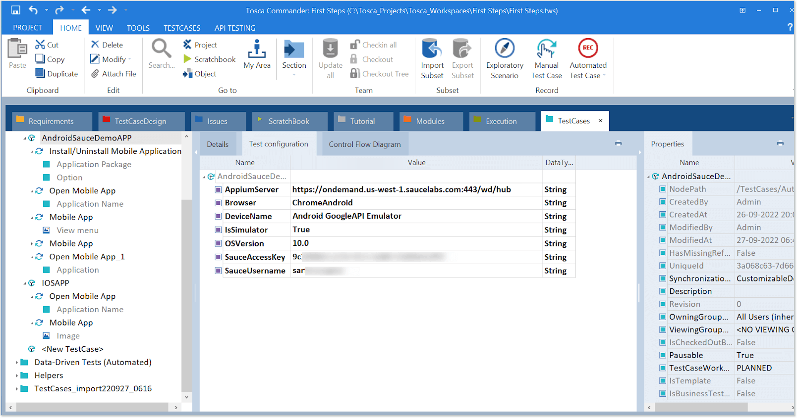 Tosca virtual device configuration