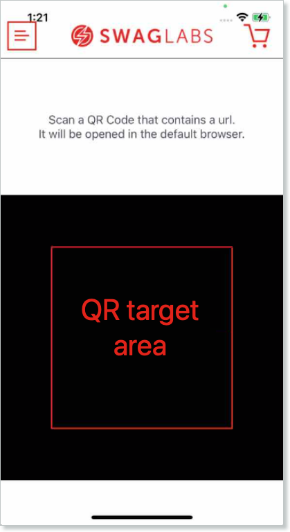 QR code target area example