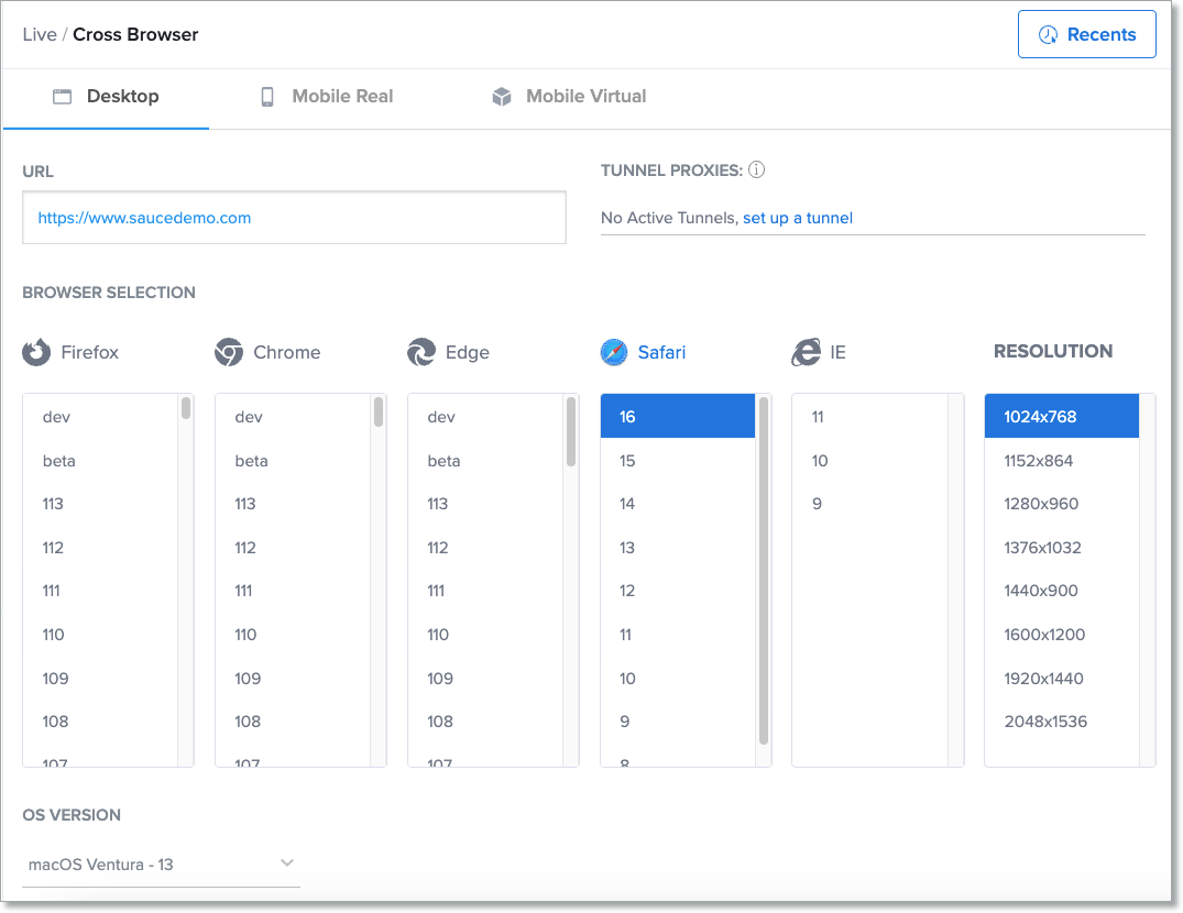 Recorder UI Overview  CrossBrowserTesting Documentation