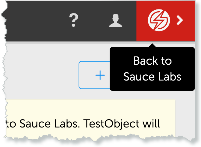Back to Sauce from TestObject