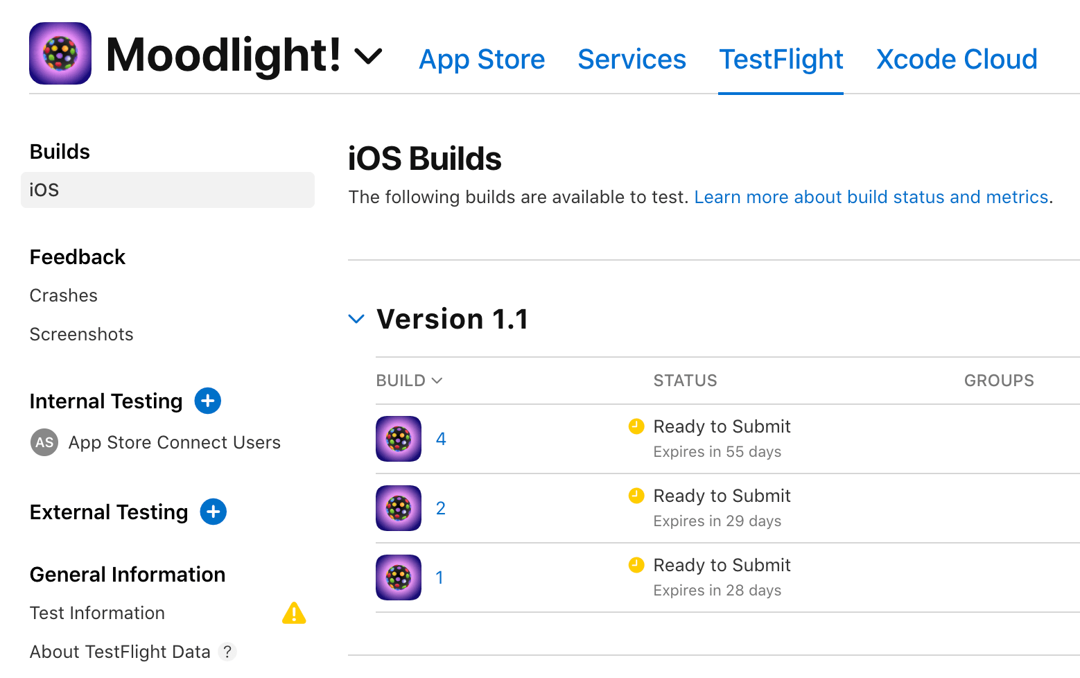 app in TestFlight