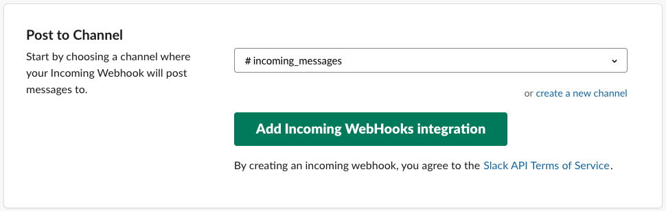 Add incoming webhook integration