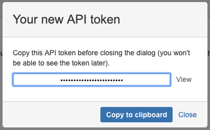 Copy the API Token