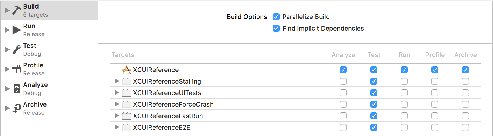 Xcode Build Options